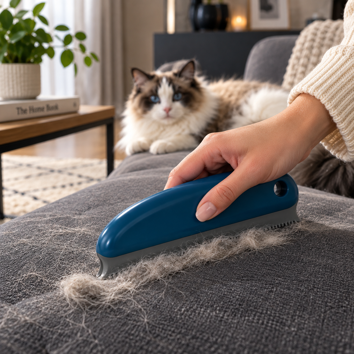 Brosse anti-poils portable